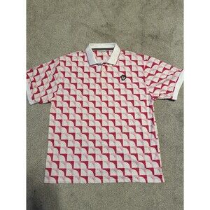 Devereux Golf 2XL T-Mobile Mens Polo Shirt Pink White Sporty Performance